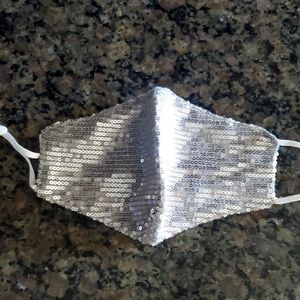 SEQUIN Silver Fashion Mask